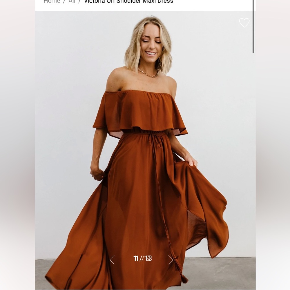 Baltic Born Victoria Mulberry Off Shoulder Maxi Dress